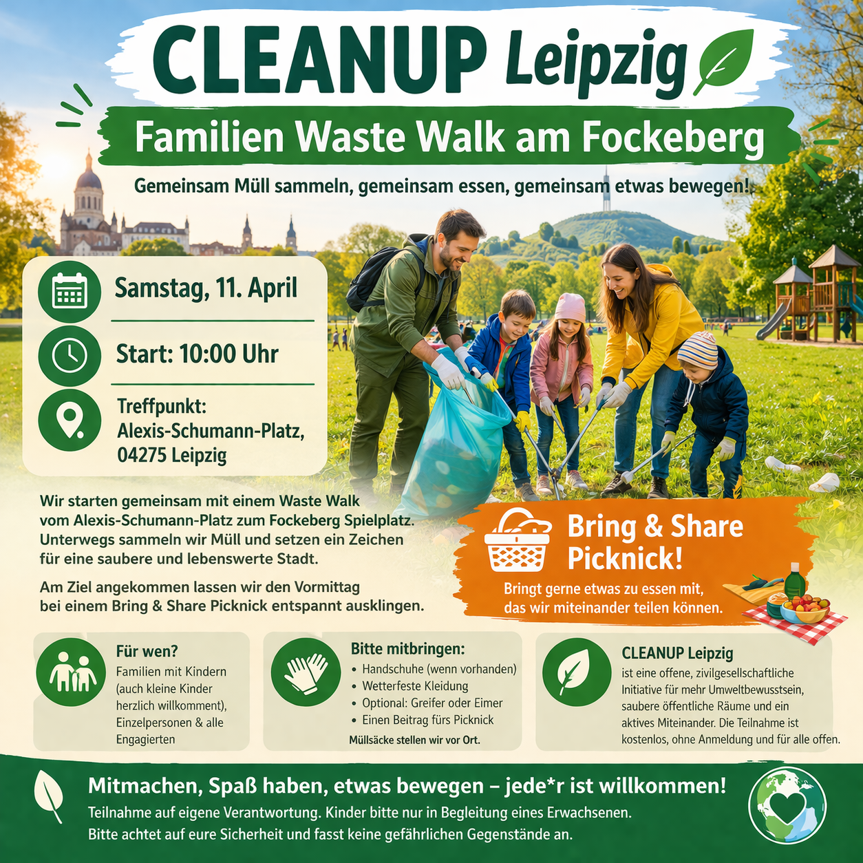 Mehr über den Artikel erfahren 🌿 CLEANUP Leipzig: Familien-Waste Walk am Fockeberg